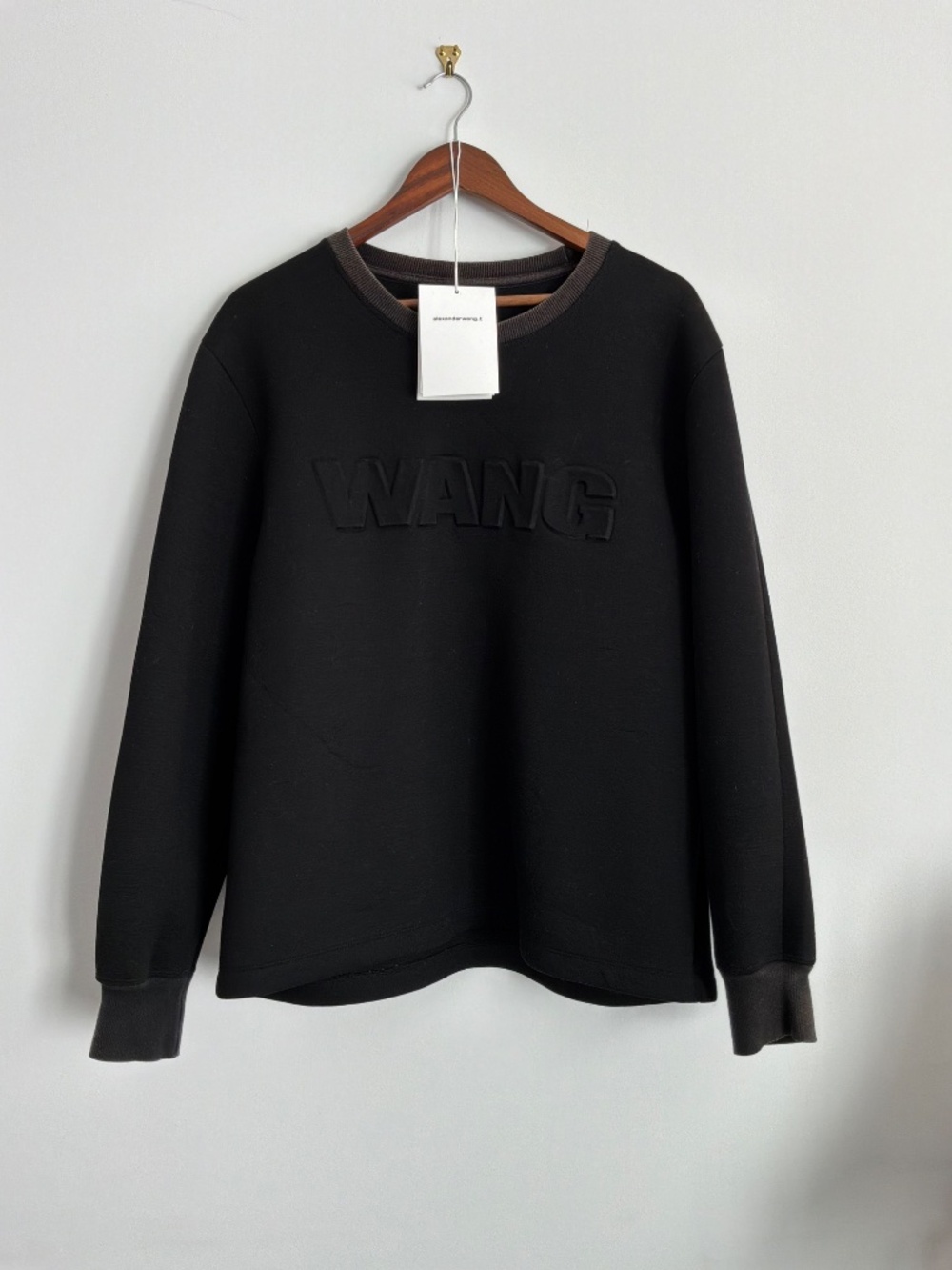 Alexander Wang x H&M Neoprene Scuba Sweatshirt 3D Logo Men’s Black Size Small - Picture 2 of 8